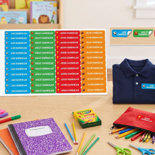 Fun Sports Themed Boy Color Coded Kids' Labels