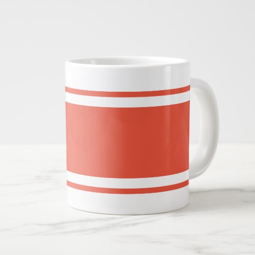Fun Sporty Bold Orange Vacation Racing Stripes Giant Coffee Mug