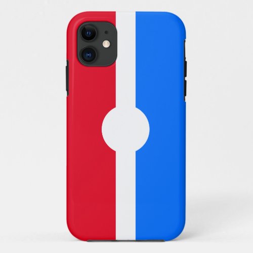 Fun Sporty Bright Blue Red White Bump Out Stripes iPhone 11 Case