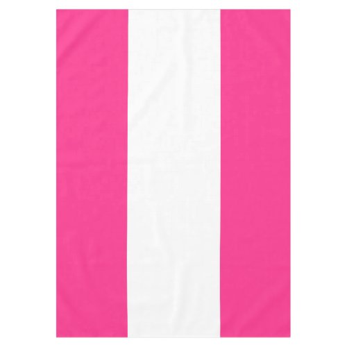 Fun Sporty Bright Candy Pink White Wide Stripes Tablecloth