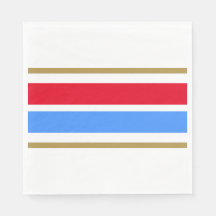 Fun Sporty Bright Red White Blue Racing Stripes