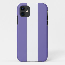 Fun Sporty Nautical Periwinkle White Stripes iPhone 11 Case