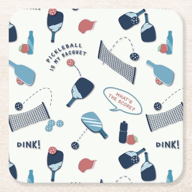 Fun, sporty Pickleball Coasters (Front)