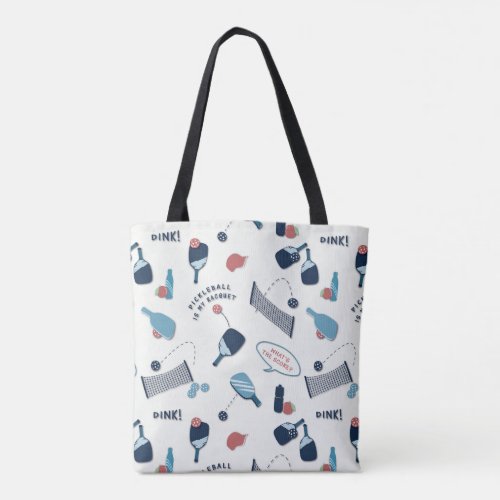 Fun Sporty Pickleball Tote Bag