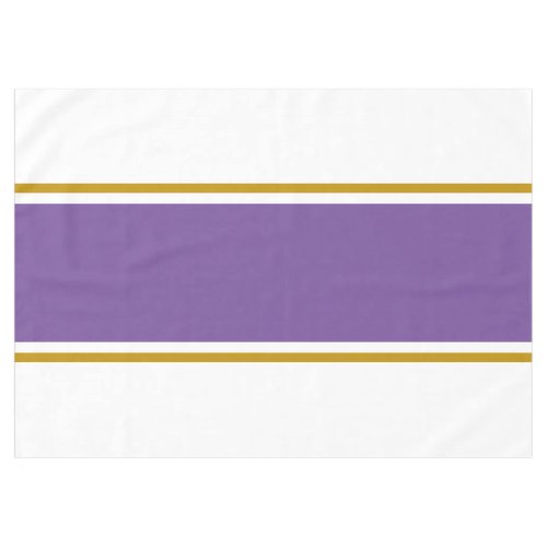 Fun Sporty Purple Brown Racing Stripes On White Tablecloth