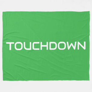 Fun Sporty TOUCHDOWN Modern Text On Bright Green Fleece Blanket