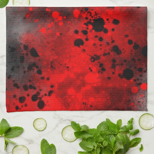 Fun spray paint effect  Tea Towel  (Folded)