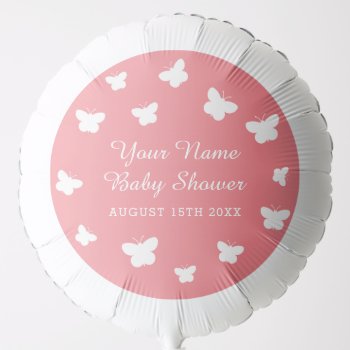 Fun Spring Baby Shower Balloons With Butterflies by logotees at Zazzle