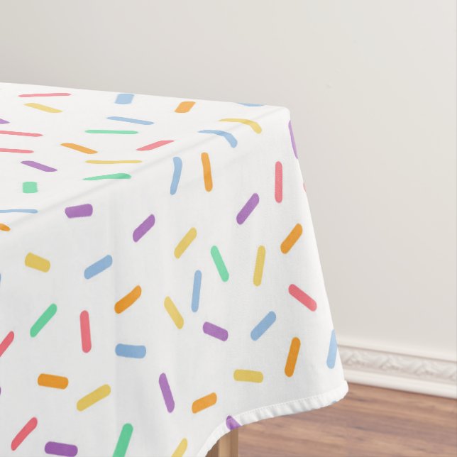 Fun Sprinkles party tiled tablecloth (In Situ)