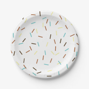 Fun Sprinkles Pattern Birthday Paper Plates