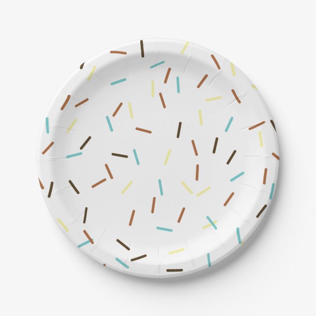 Fun Sprinkles Pattern Birthday Paper Plates (Front)