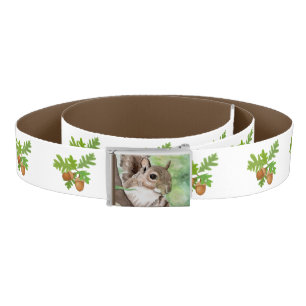 Fun Squirrel Looking For Nuts 2 Sided Brown Belt