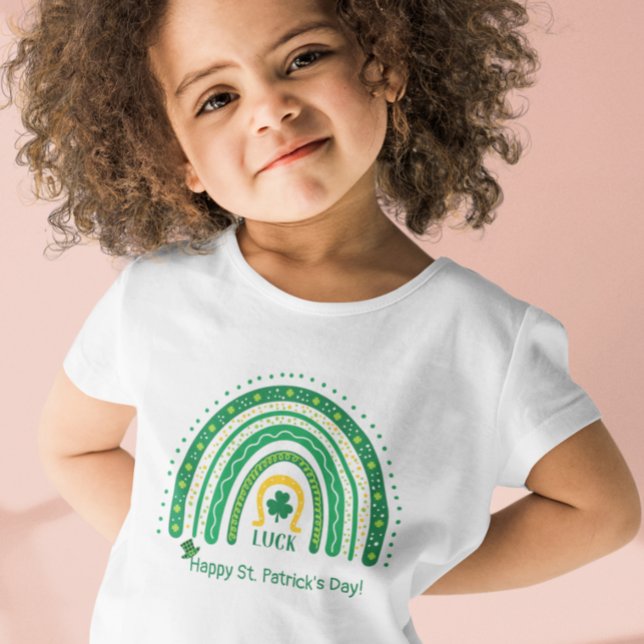 Fun St Patrick Boho Rainbow Luck Clover Leprechaun T-Shirt (Creator Uploaded)