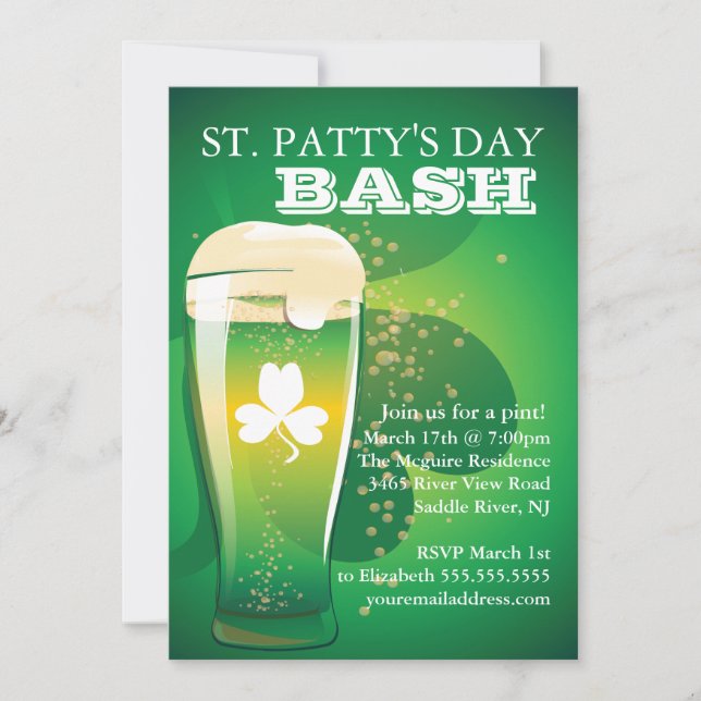 Fun St. Patrick's Day Party Invitation (Front)
