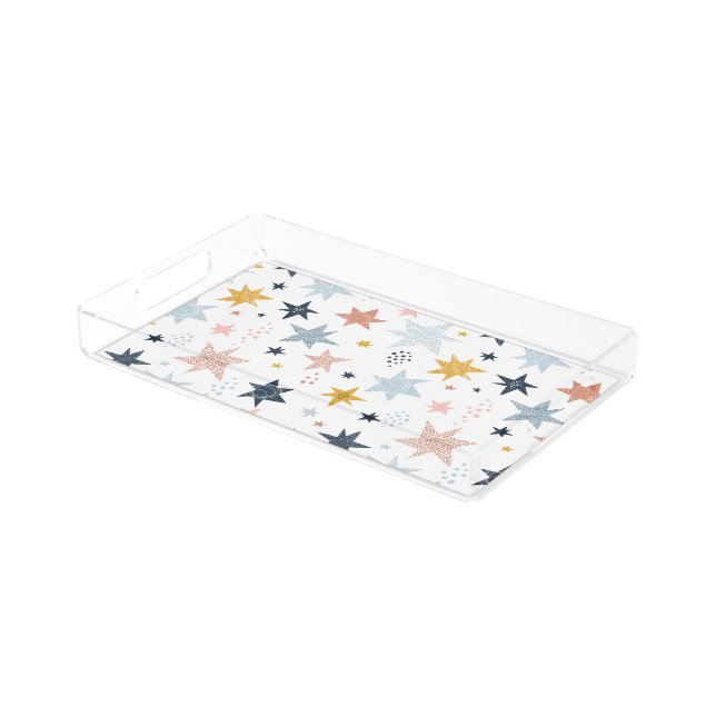 Fun Star Pattern Acrylic Tray (Angled)