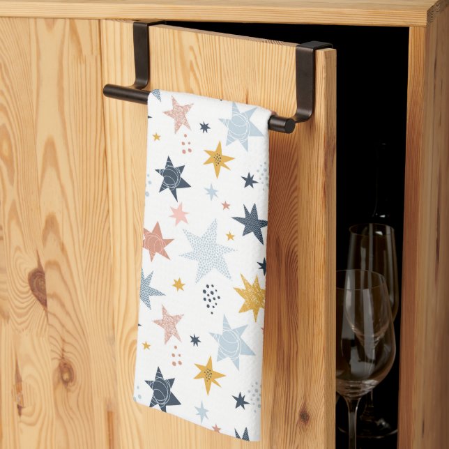Fun Star Pattern Kitchen Towel (Thirds Fold)