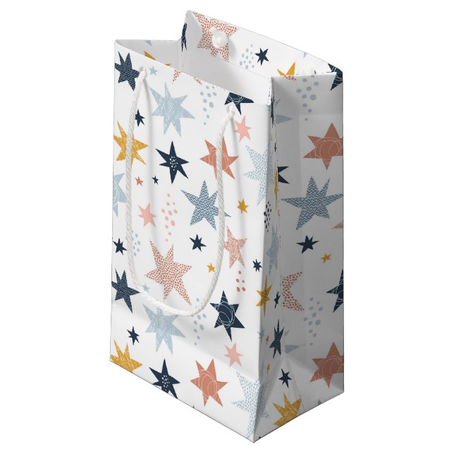 Fun Star Pattern Small Gift Bag (Front Angled)