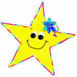 Fun Star Pin Photo Sculpture<br><div class="desc">Cute yellow stars pin . A fun birthday gift for girls. You may change to key chain, ornament or standing photo sculpture. Original design by Anura Design Studio.</div>