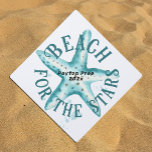 Fun Starfish Beach for the Stars Aqua White Cute Graduation Cap Topper<br><div class="desc">Beach for the stars! Get ready to reach your dreams in this fun aqua & white watercolor starfish graduation cap topper with a fresh coastal theme and cute sense of humor. Personalize with your name,  school or year.</div>
