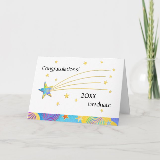 Fun Starry Graduation Greeting Card (Front)