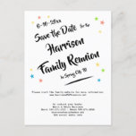 Fun Stars Family Reunion Or Party Save The Date Announcement Postcard at Zazzle