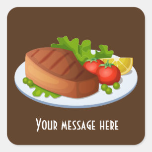 Fun Steak dinner add message name sticker