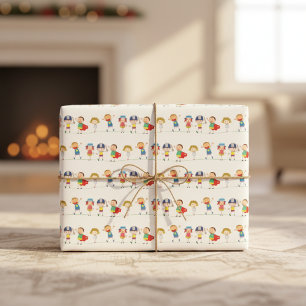 Fun Stick Figure Gift Wrap