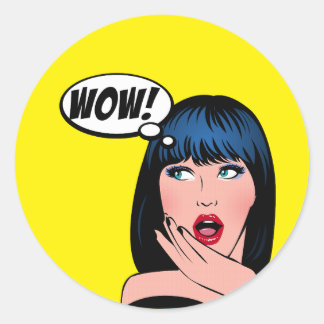 Fun sticker in pop art style