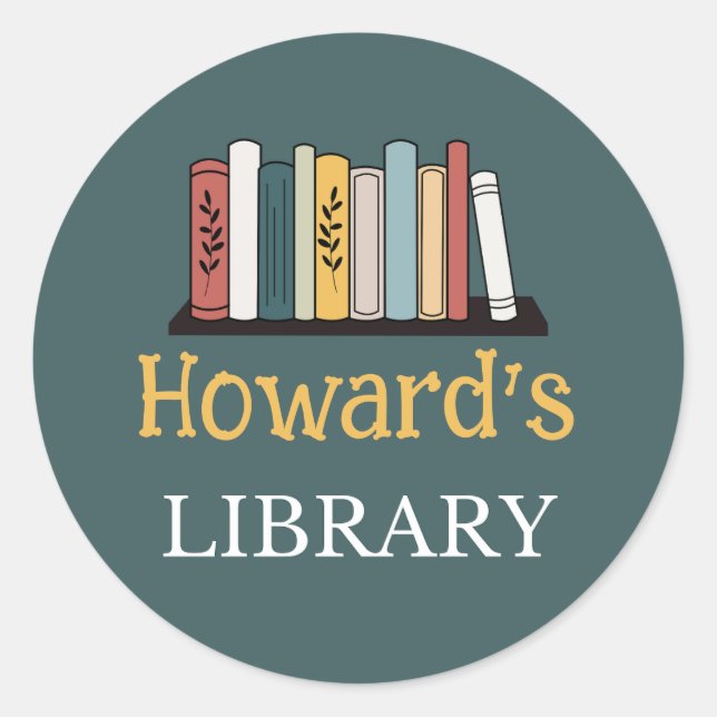 FUN! Sticker - Library -  Personalized - Add Name (Front)