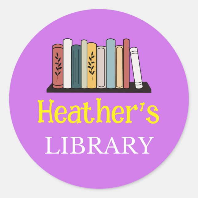 FUN! Sticker - Library -  Personalized - Add Name (Front)
