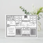 Fun Stock The Kitchen Shower Invitations (Standing Front)