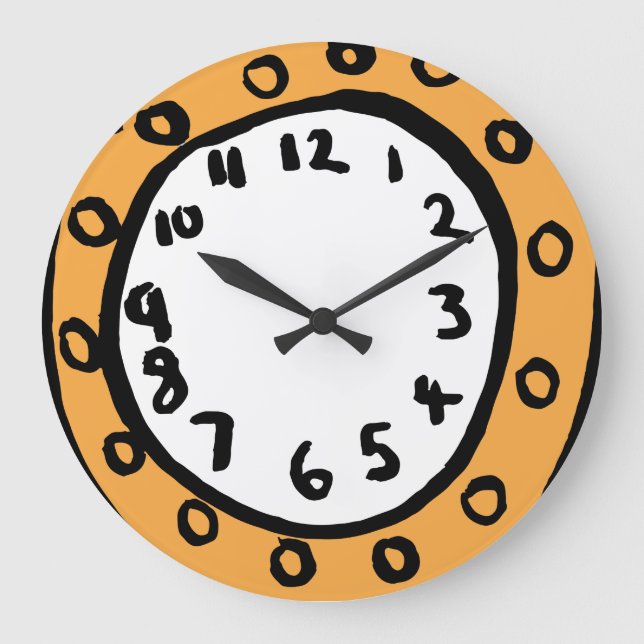 Fun Story Time Modern Quirky Large Clock (Front)