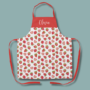 Fun strawberry pattern apron