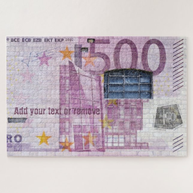 Fun street art graffiti of a 500 euro bank note, jigsaw puzzle (Horizontal)