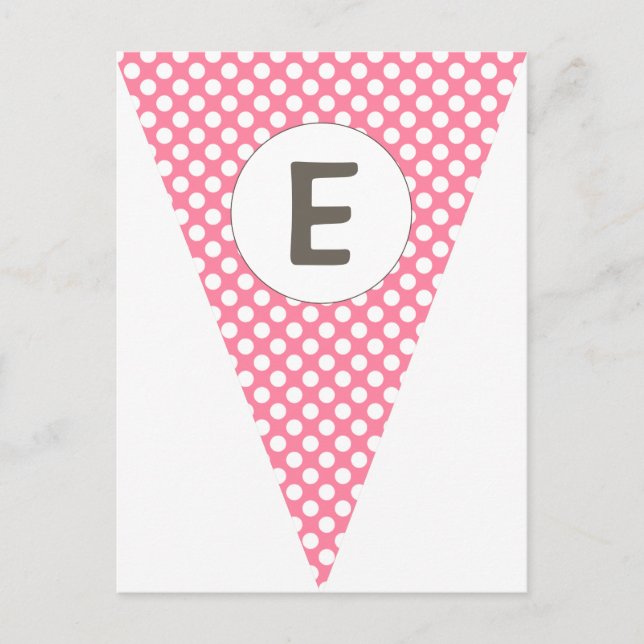 Fun Stripe and Polka Dot Customizable Flag Bunting Postcard (Front)