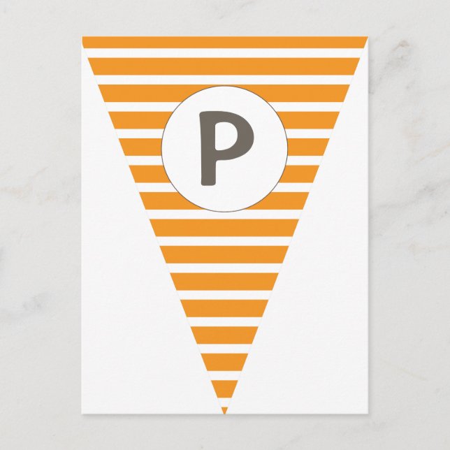 Fun Stripe Orange Customizable Flag Bunting Postcard (Front)