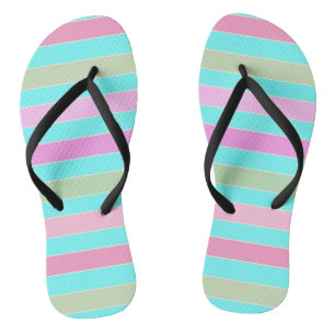 Fun striped lined lines pastel summer colors flip flops