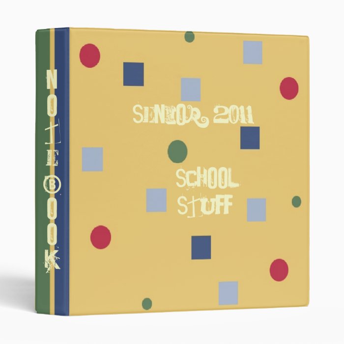 Fun Stripes Dots School Notebook Teacher/Student Vinyl Binders