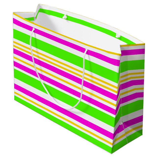 Fun Stripes Large Gift Bag (Back Angled)