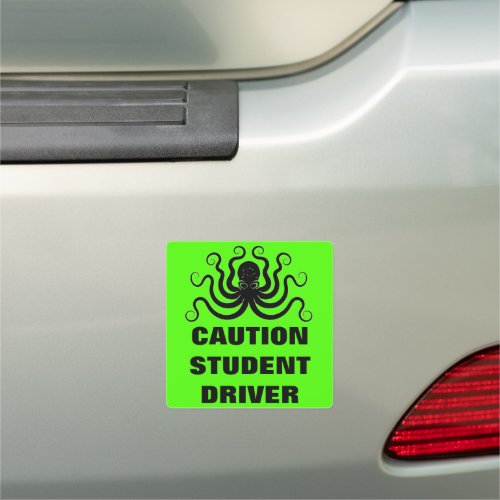 Fun Student Driver Caution Safety Octopus Car Magnet