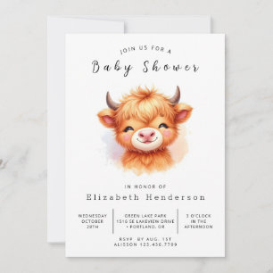 Fun Stylish Barn Cow Baby Shower Invitation