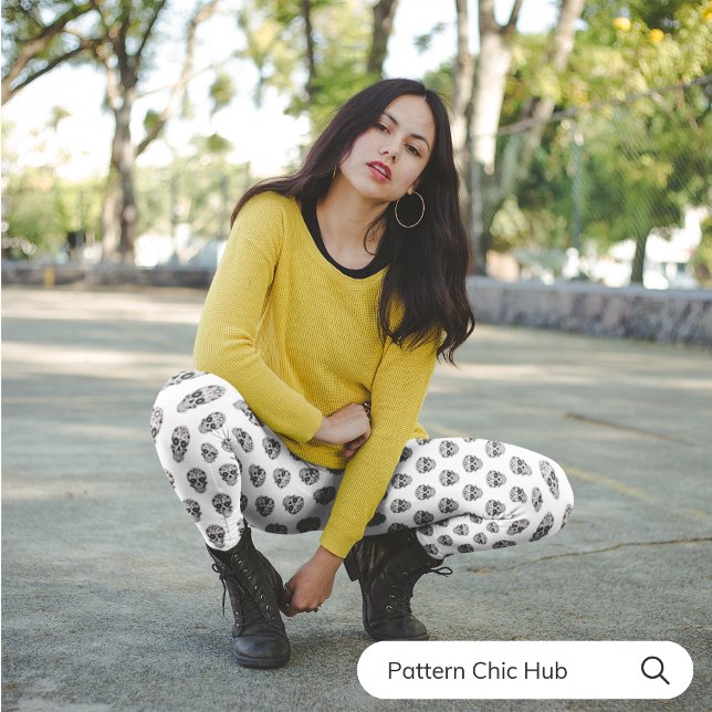 Fun Stylish Casual Workout Yoga Sugar Skull Capri Leggings (Creator Uploaded)