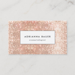 Fun Stylish Faux Copper Sequin Pattern Beauty Spa Business Card