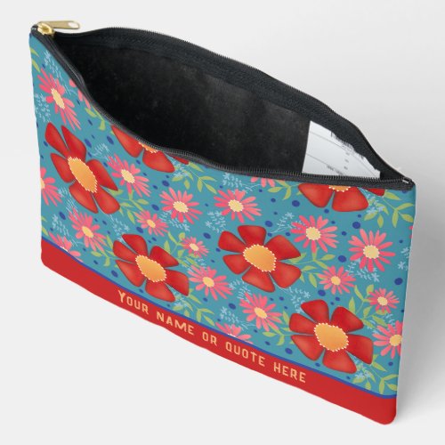 Fun Stylish Floral Pattern Custom Cosmetic Bag
