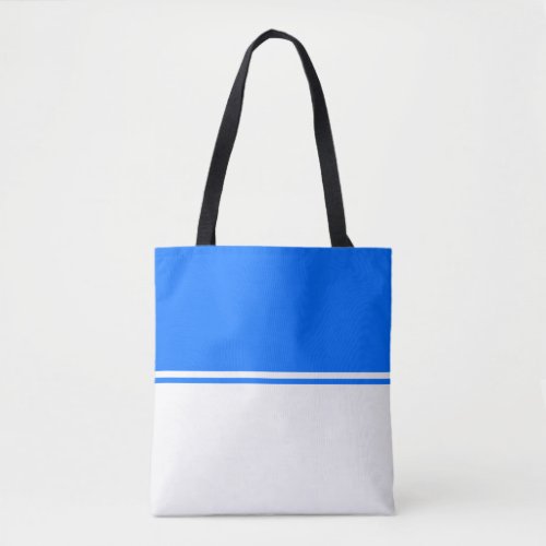 Fun Stylish Nautical Bright Blue White Color Block Tote Bag