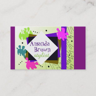 fun stylist business card colorful template