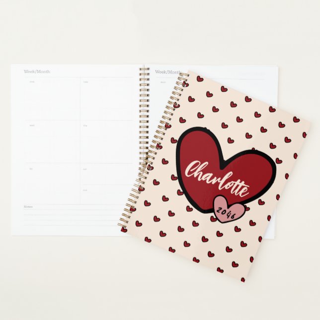 Fun Stylist Sweet Heart pattern Stationery Gifts Planner (Display)