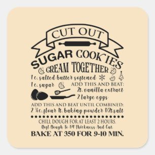 Fun sugar cookie recipe add text square sticker