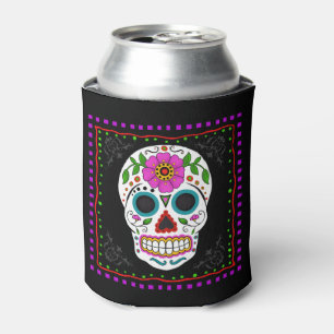 Fun Sugar Skull Can Cooler, Day of the Dead Can Cooler
