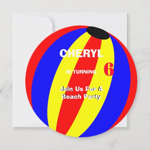 Fun Summer Beach Ball Personaliized Invitation